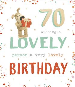 Happy 70th Birthday Card - Boofle