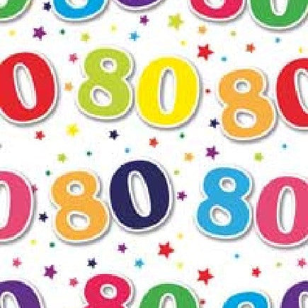 2 Sheet 2 Tag Wrap - 80th Birthday