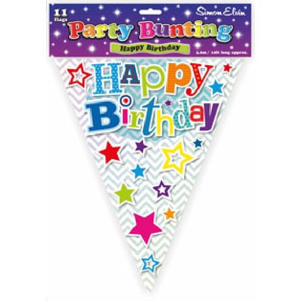Happy Birthday Bunting Multicolour Holographic