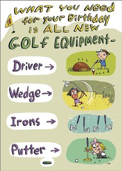 Happy Birthday  Card Golf