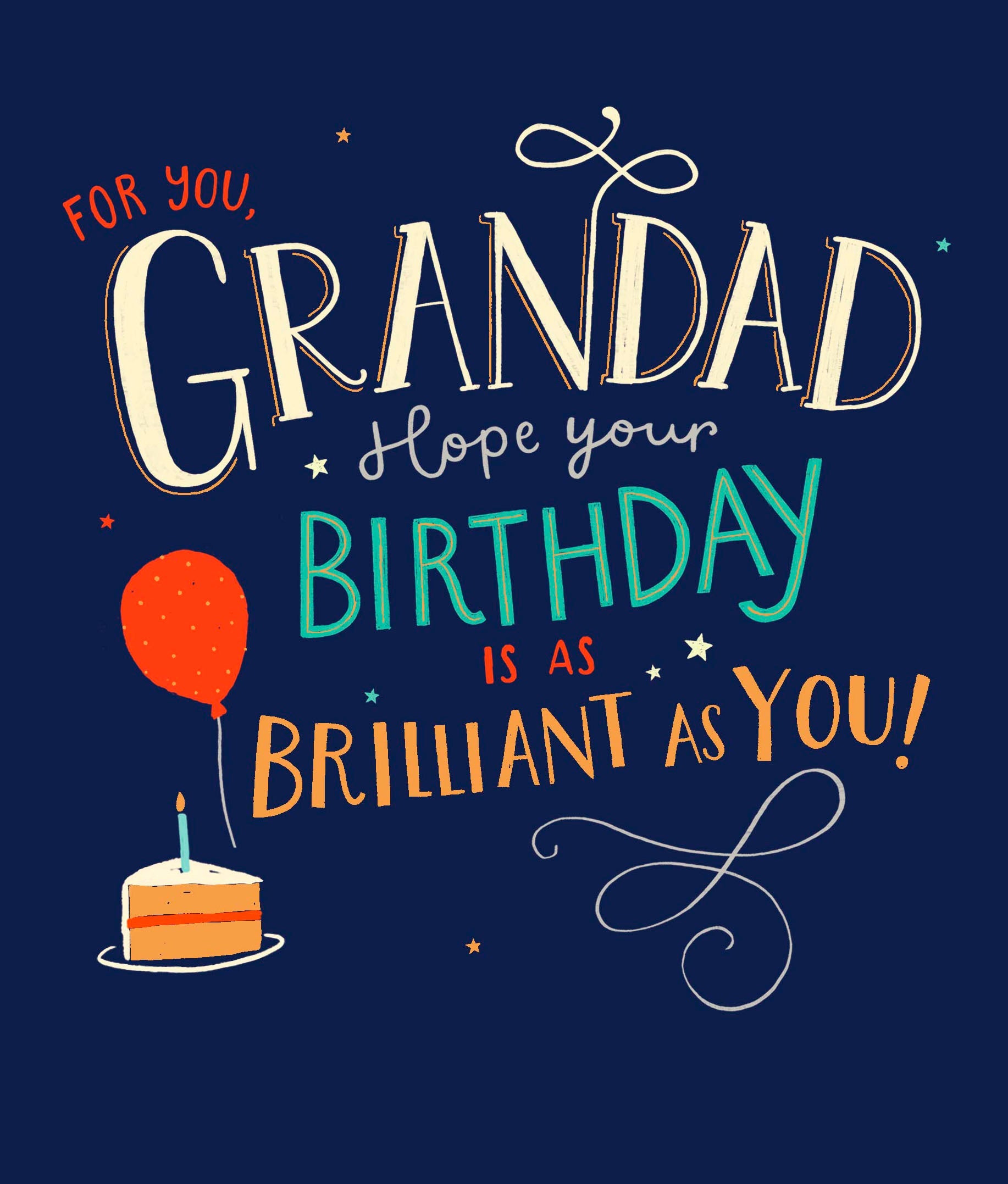 Birthday Card Grandad Cake & Ballon