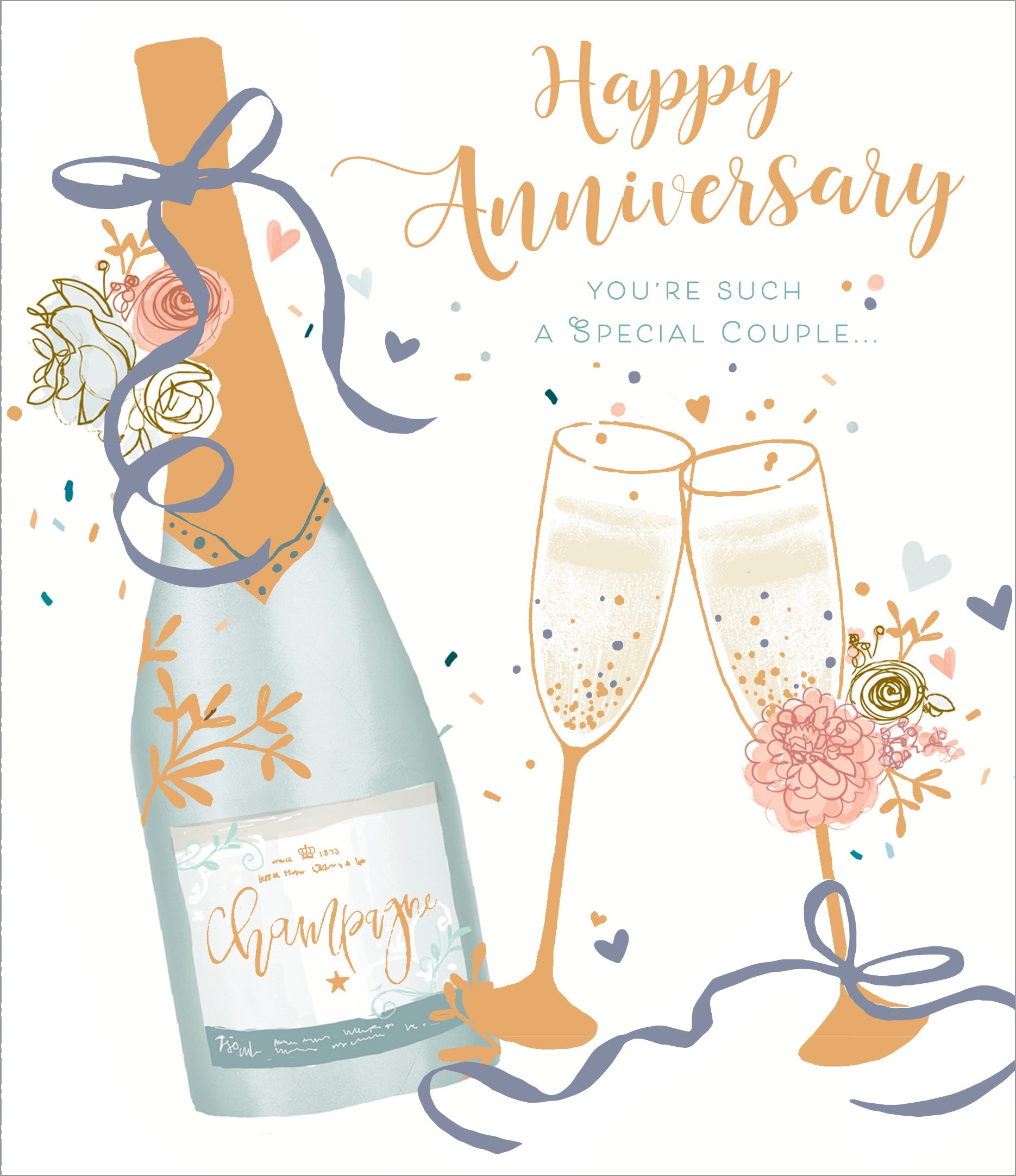 Your Anniversary Champagne & Glasses Card