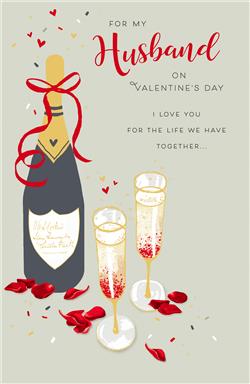 Husband Valentine's Card Champagne