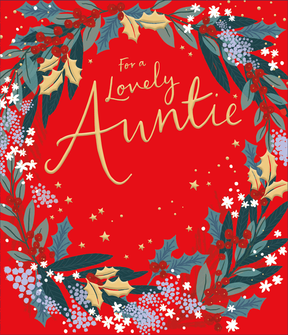Auntie Christmas Red Christmas Wreath