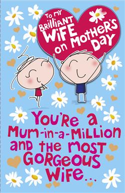 Wife on Mother's Day Card Whimsical