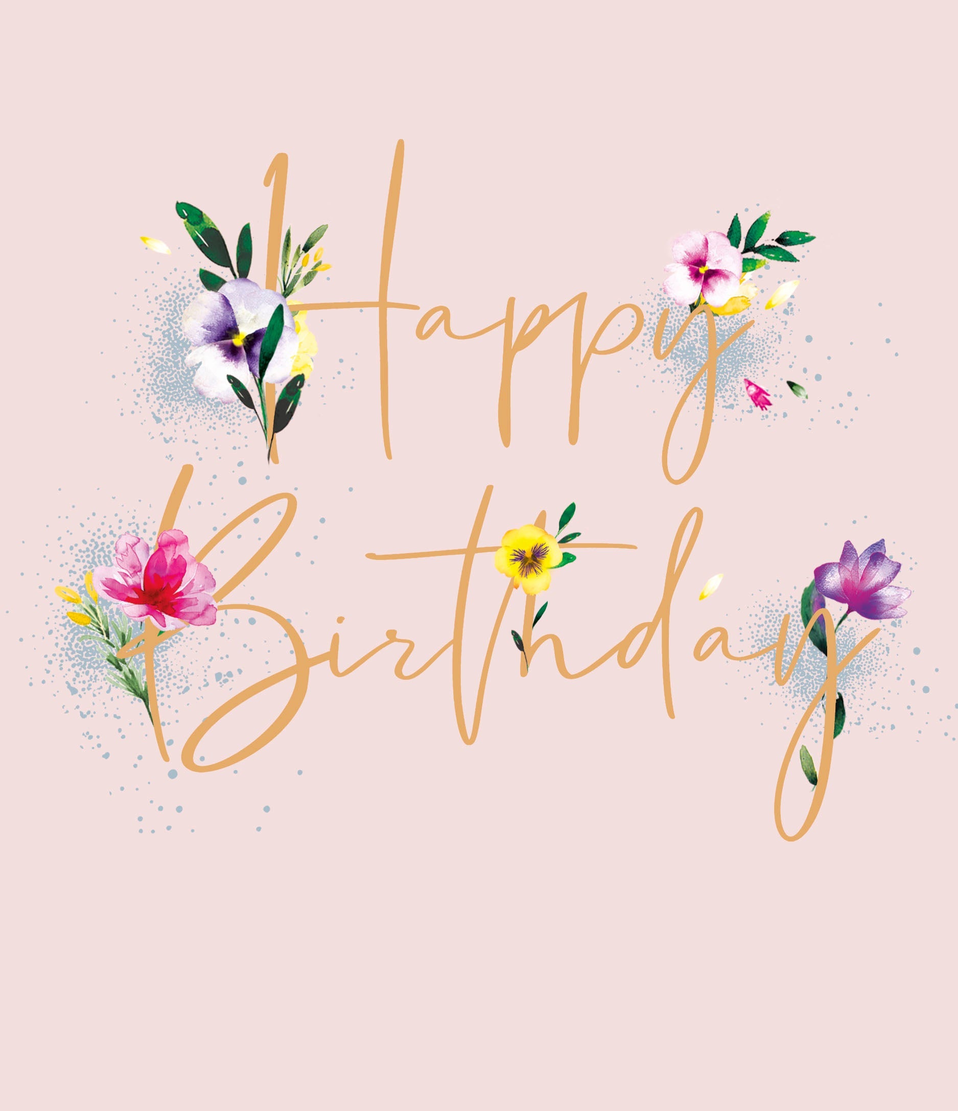 Happy Birthday Flowers Pastel