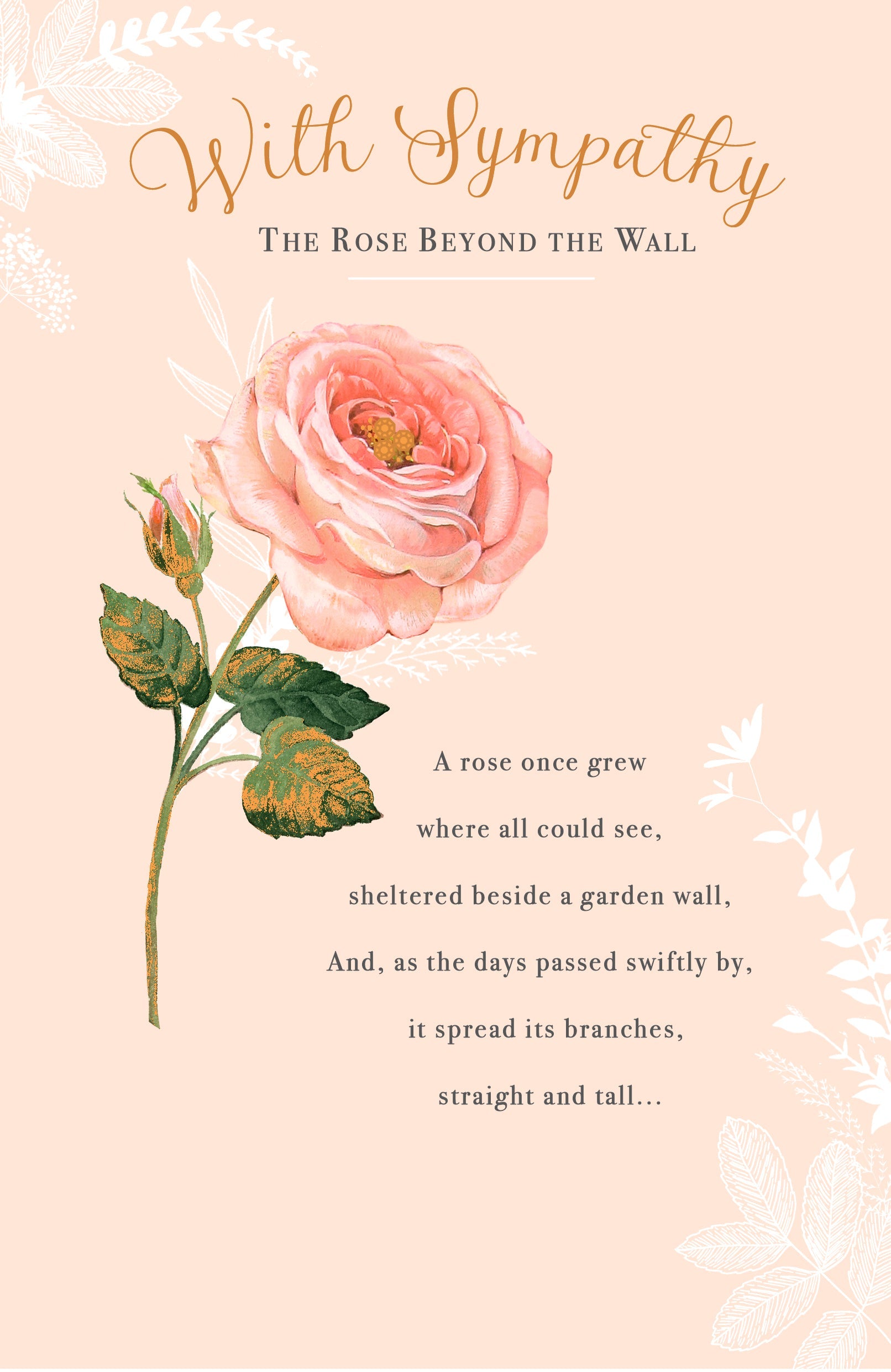 Rose Beyond The Wall Sympathy Card