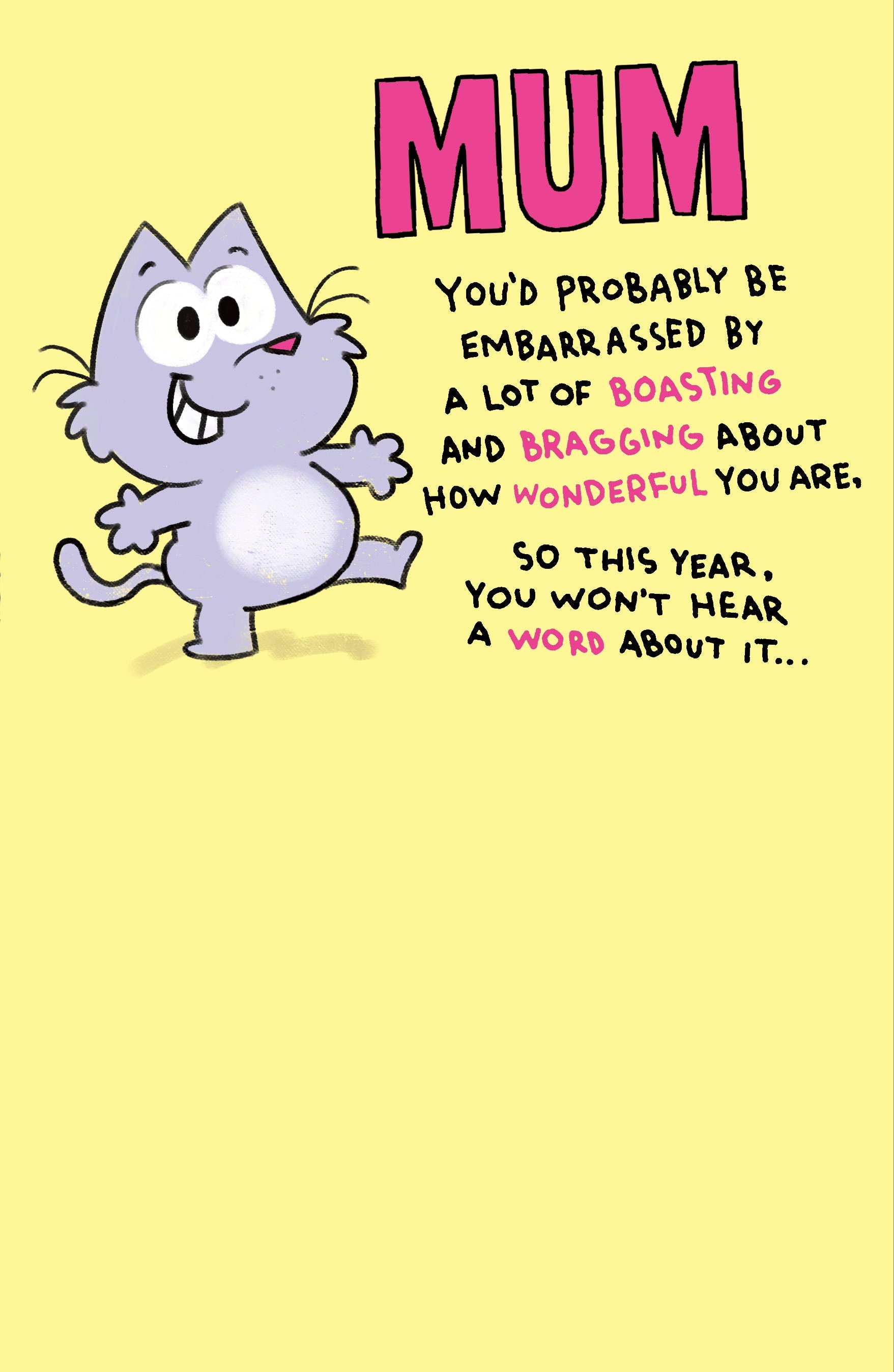 Mum Birthday Yellow Cat Fold-out