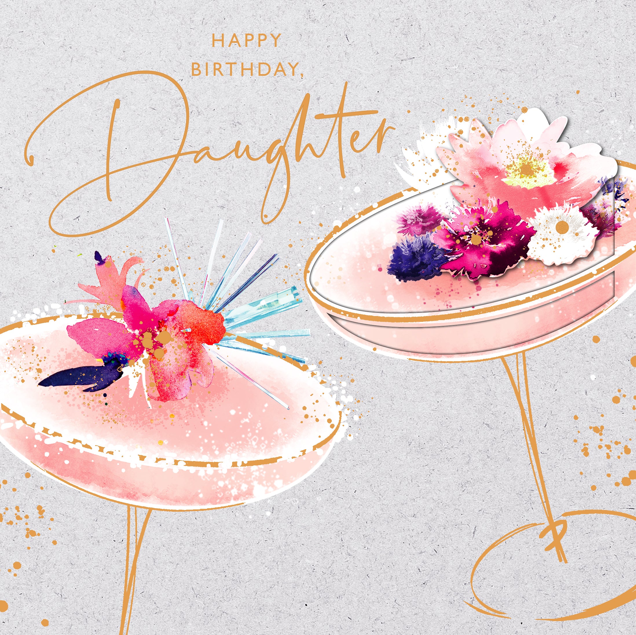 Daughter Birthday Elegant Cocktail Glasses