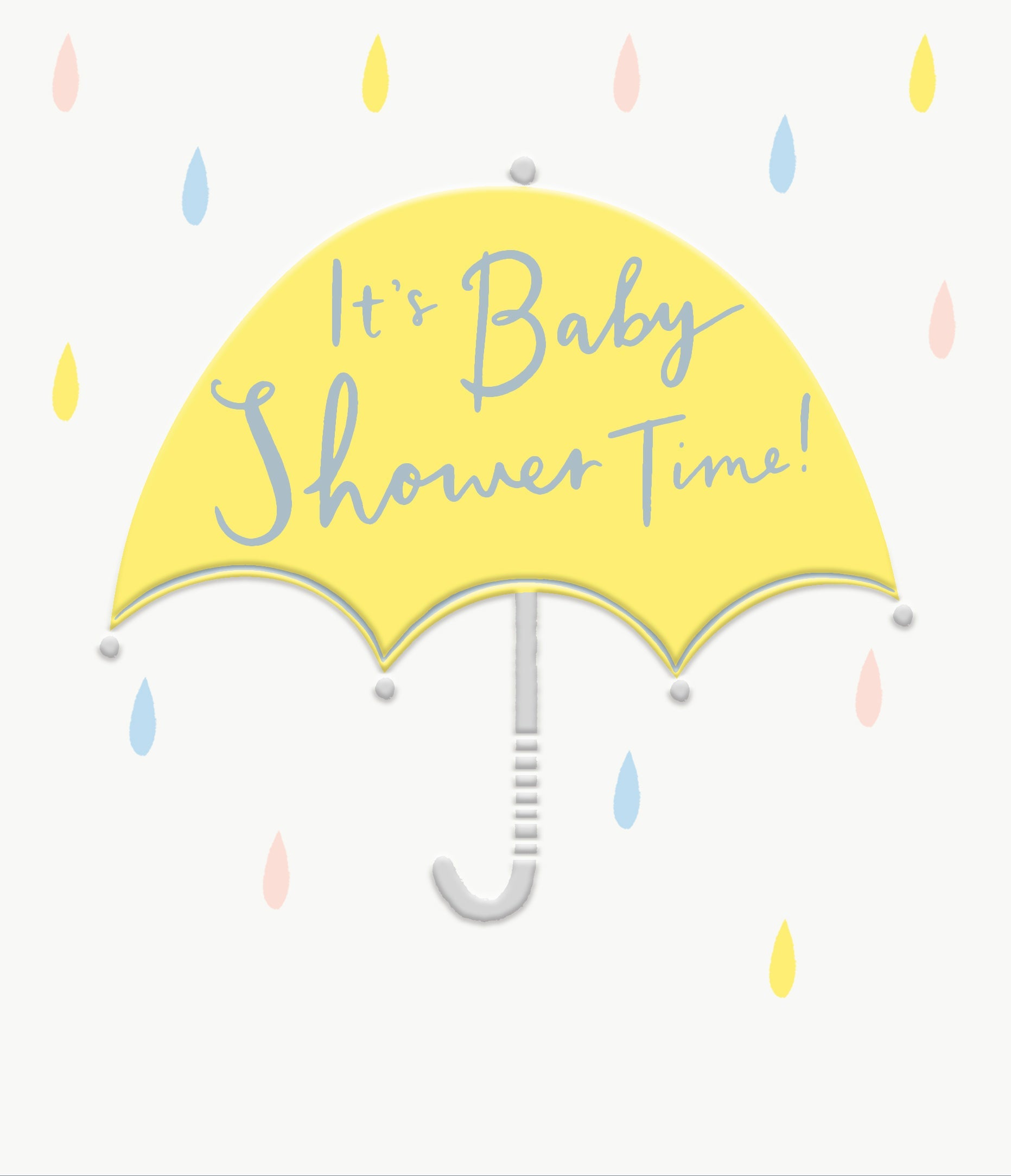 Yellow Umbrella Baby Shower Card