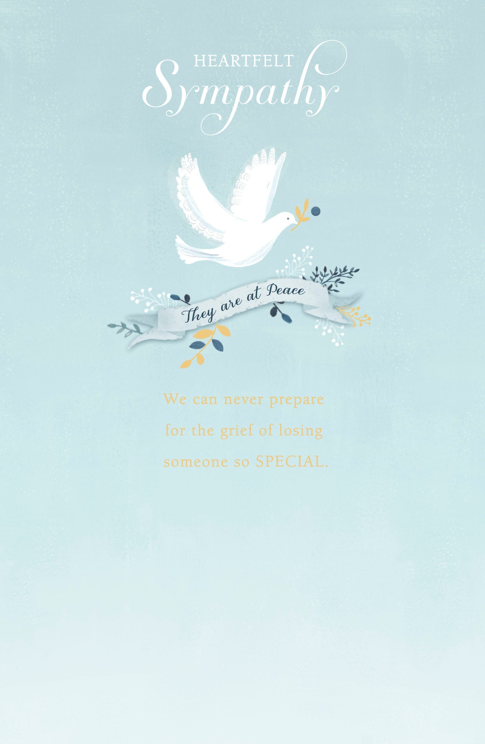 They Are At Peace Dove Sympathy Card