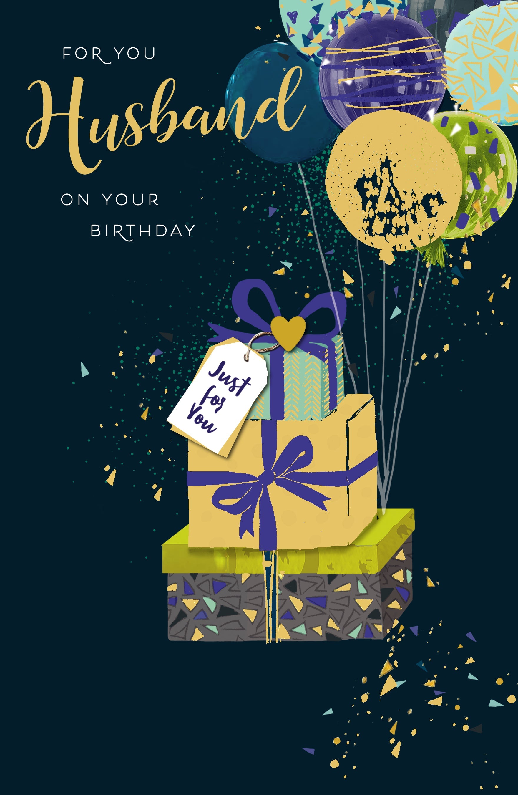 Husband Birthday Dark Parcel and Balloons