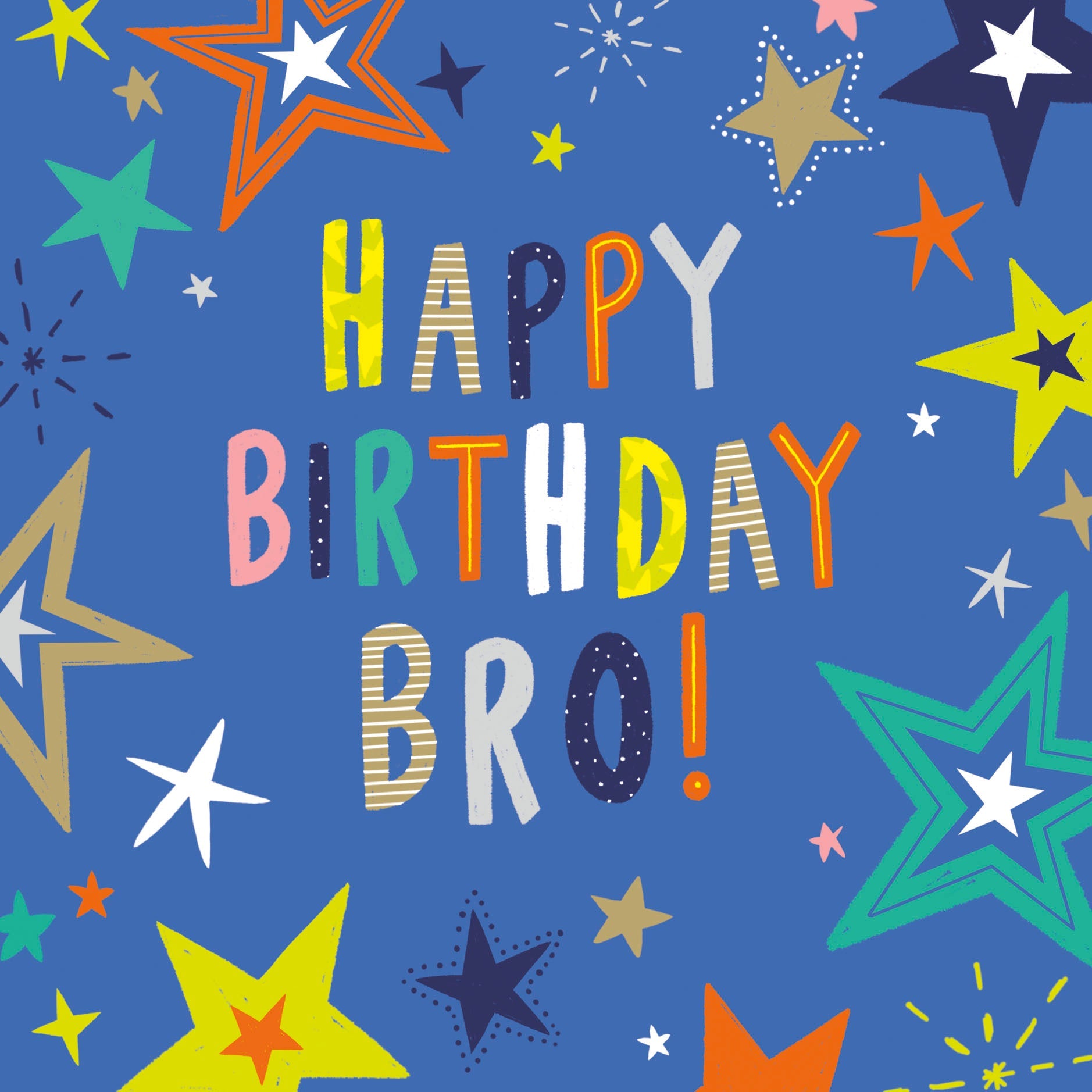 Happy Birthday Bro! Blue Stars