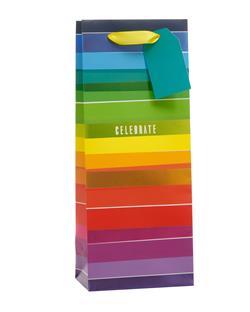 Gift Bag Bottle-Rainbow Stripe
