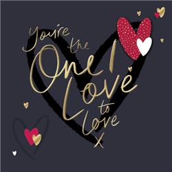 One I Love Valentine's Card Black square Design