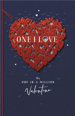 One I Love Valentine's Card Red Heart Laser Cut Design