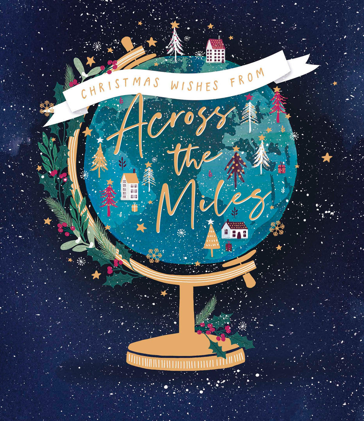 Across the Miles Festive Globe Christmas Card