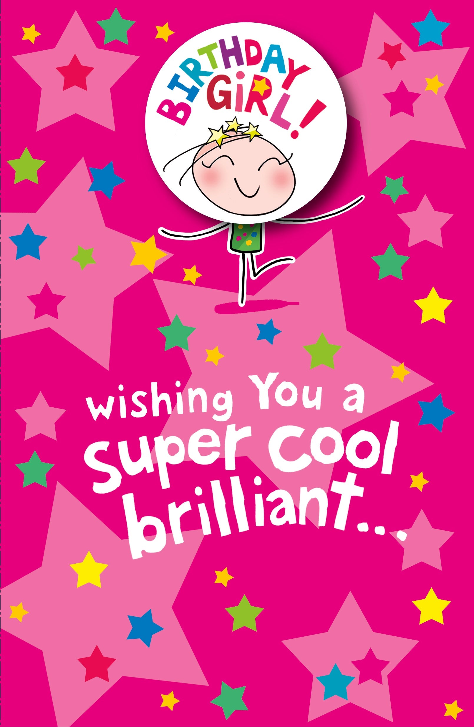 Happy Birthday  Card - Birthday Girl Badge