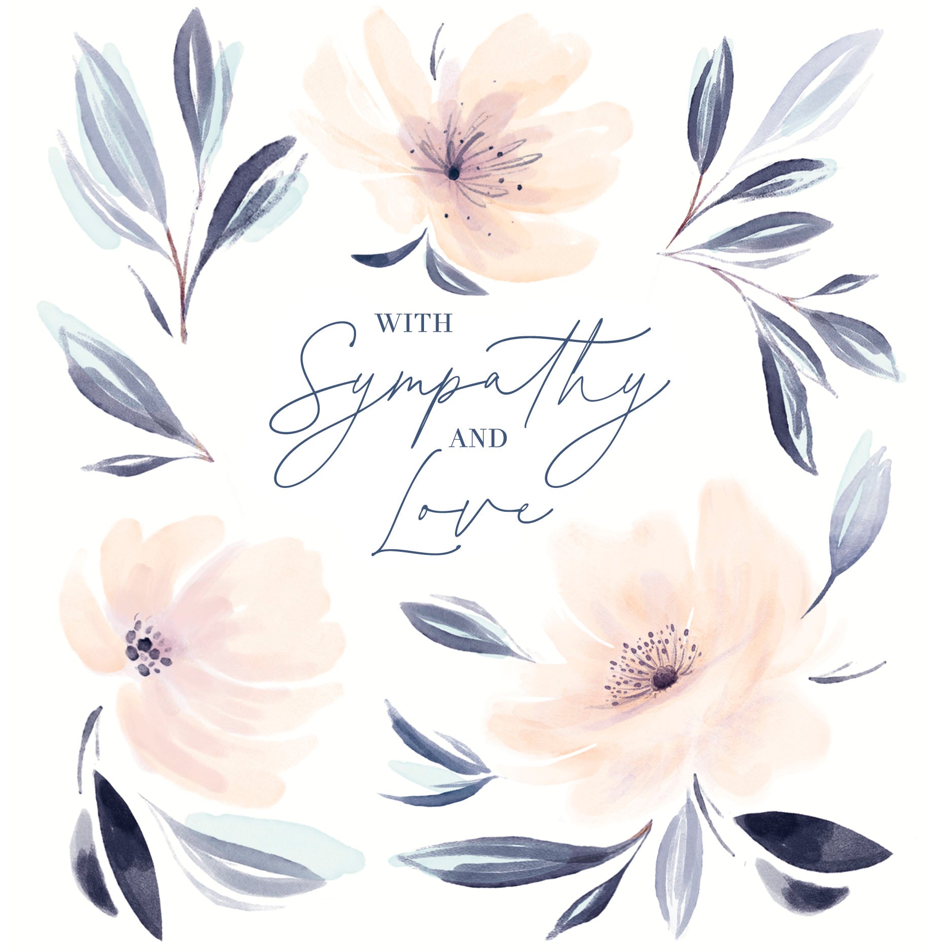 Floating Flowers Sympathy Card