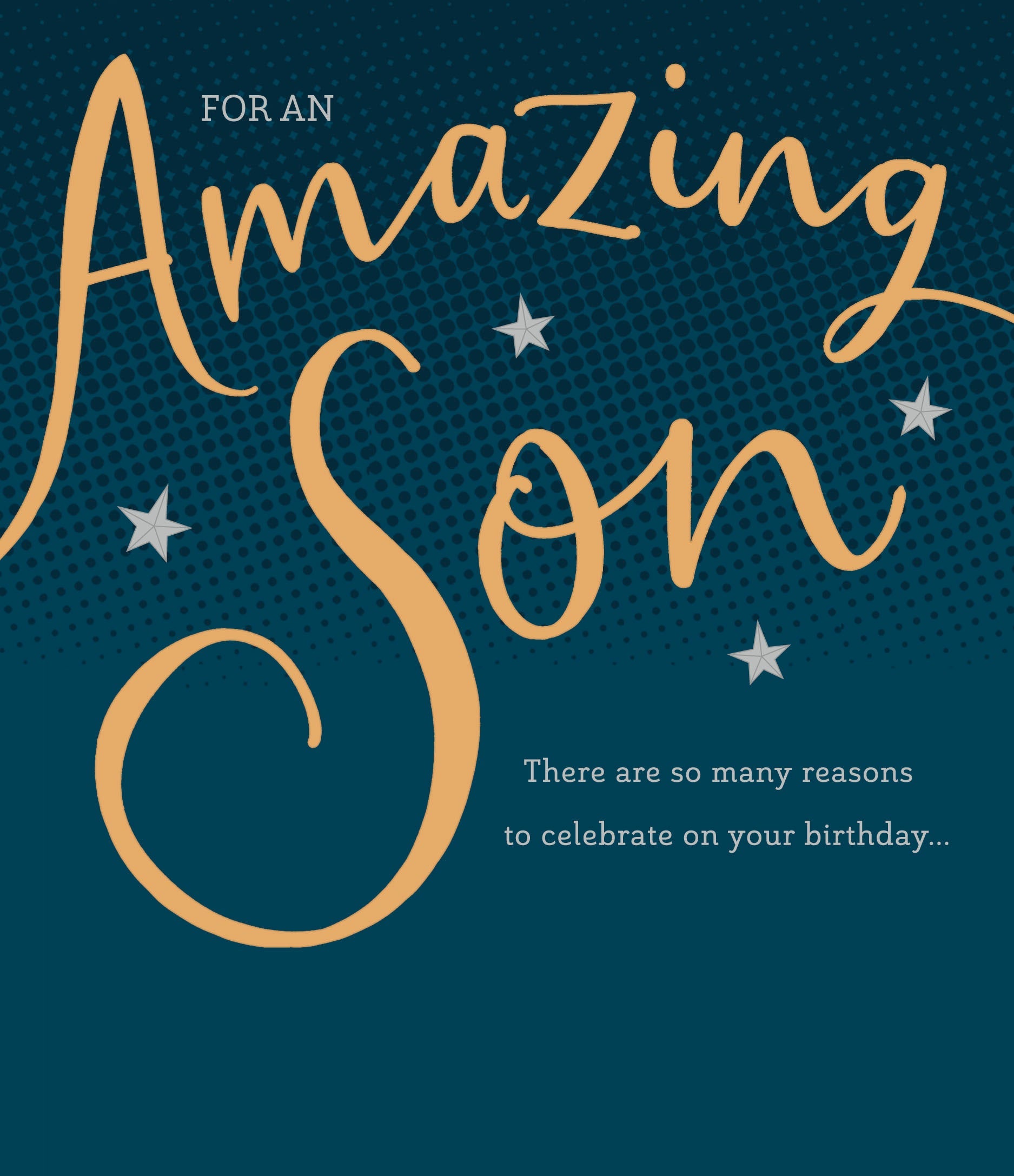 Son Birthday Elegant Navy Gold Writing