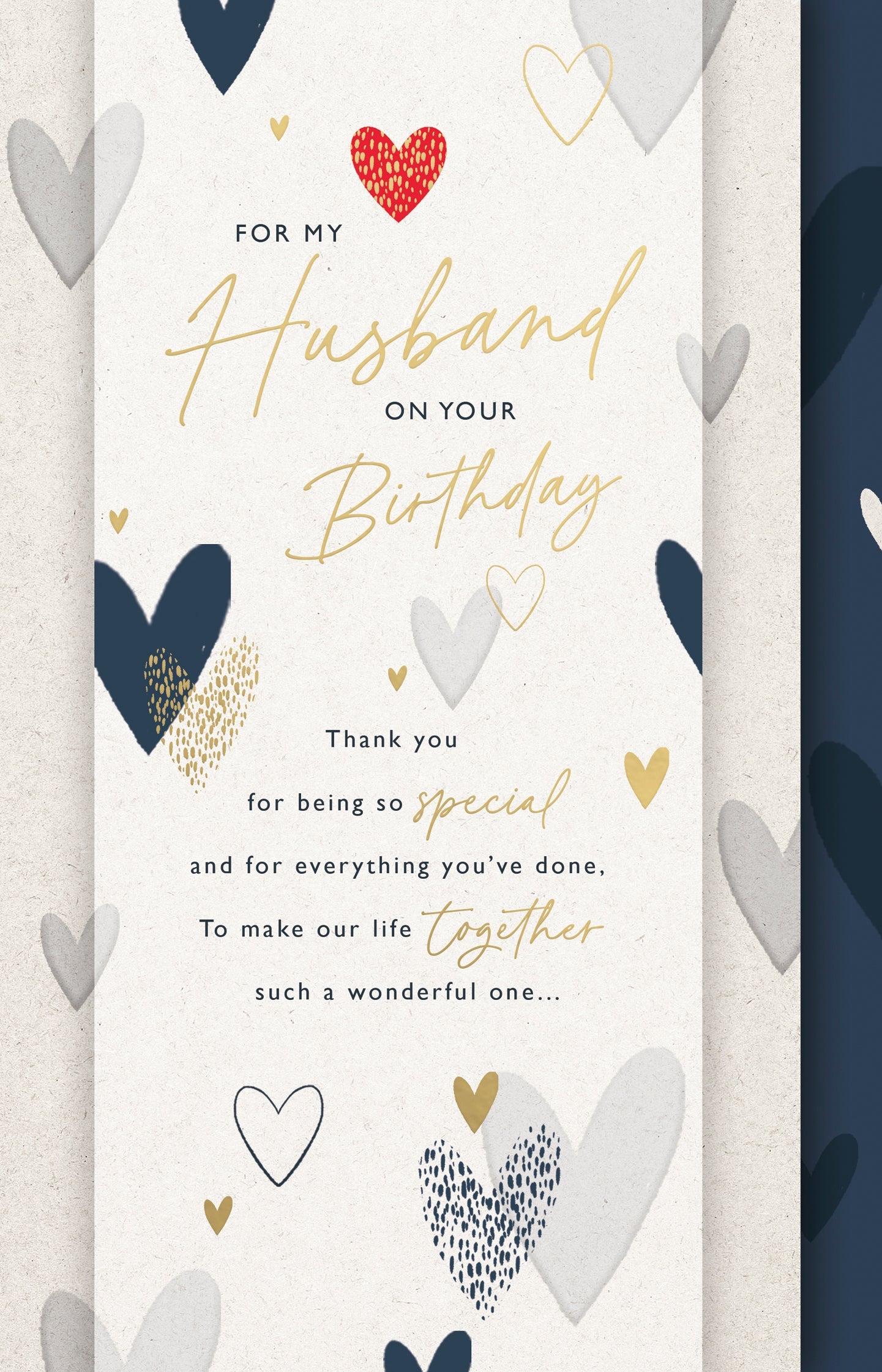 Husband Birthday Traditional Hearts Verse