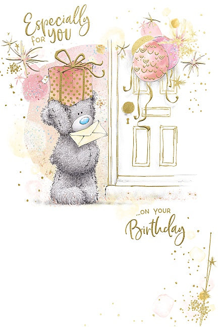 Bear With Gift At Door Birthday Me To You