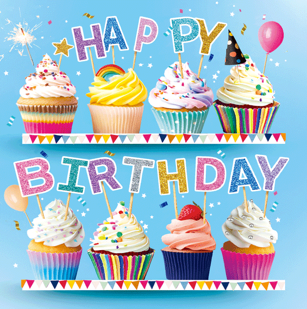 3D General Birthday Cupcake