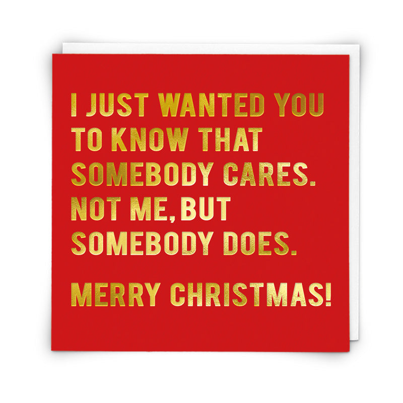 Somebody Cares Funny Christmas Card