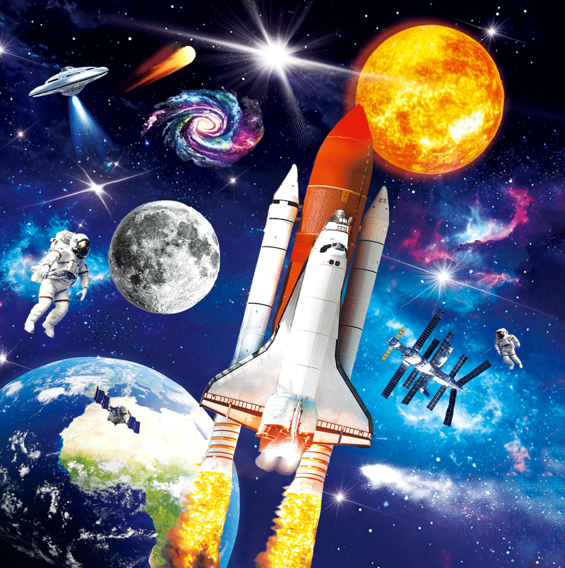 3D Rocket Blank Card