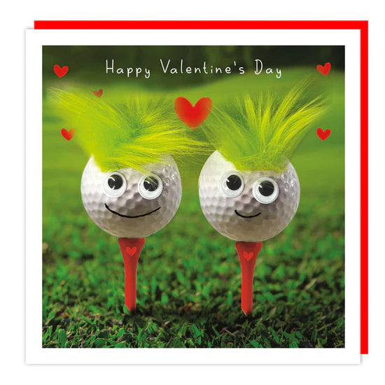 Happy Valentine's Day Fluff golf Card