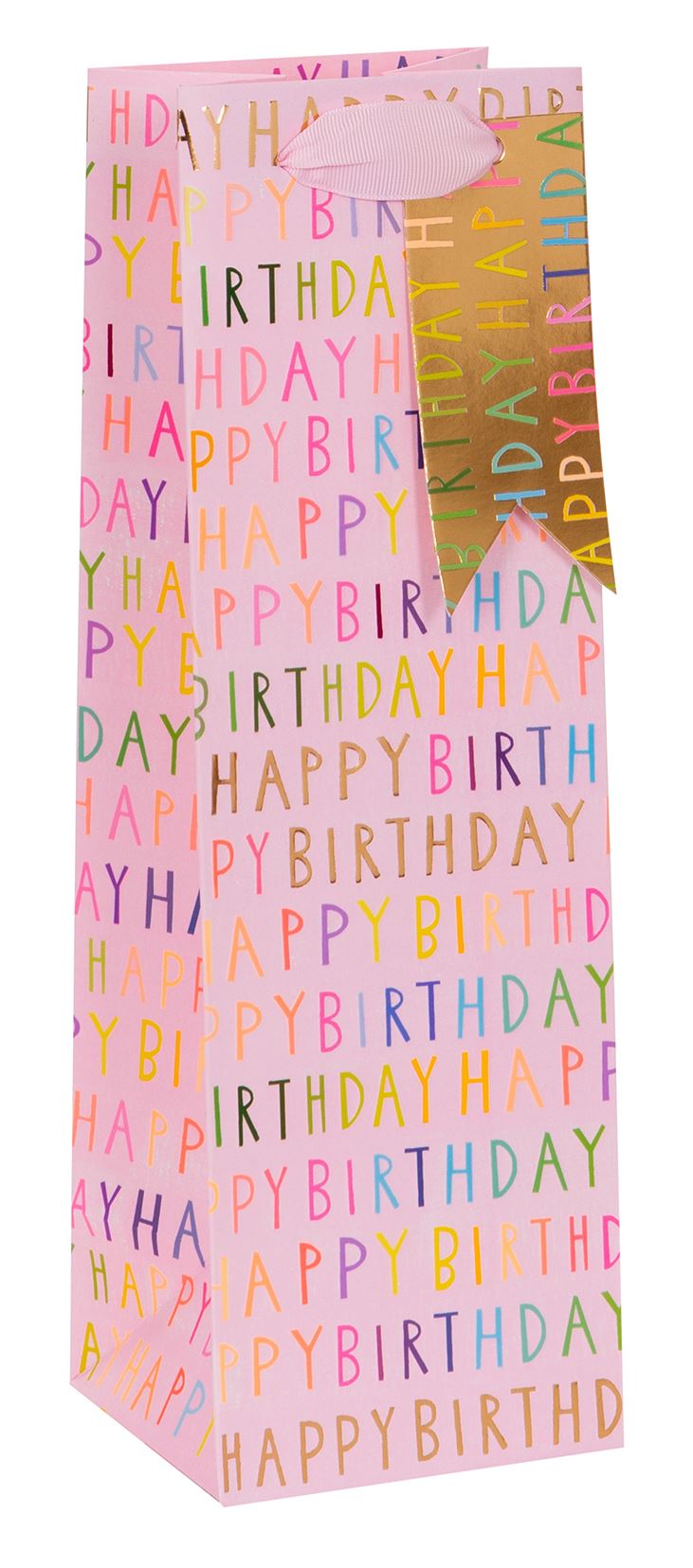 Gift Bag Bottle Ps Happy Birthday Pink