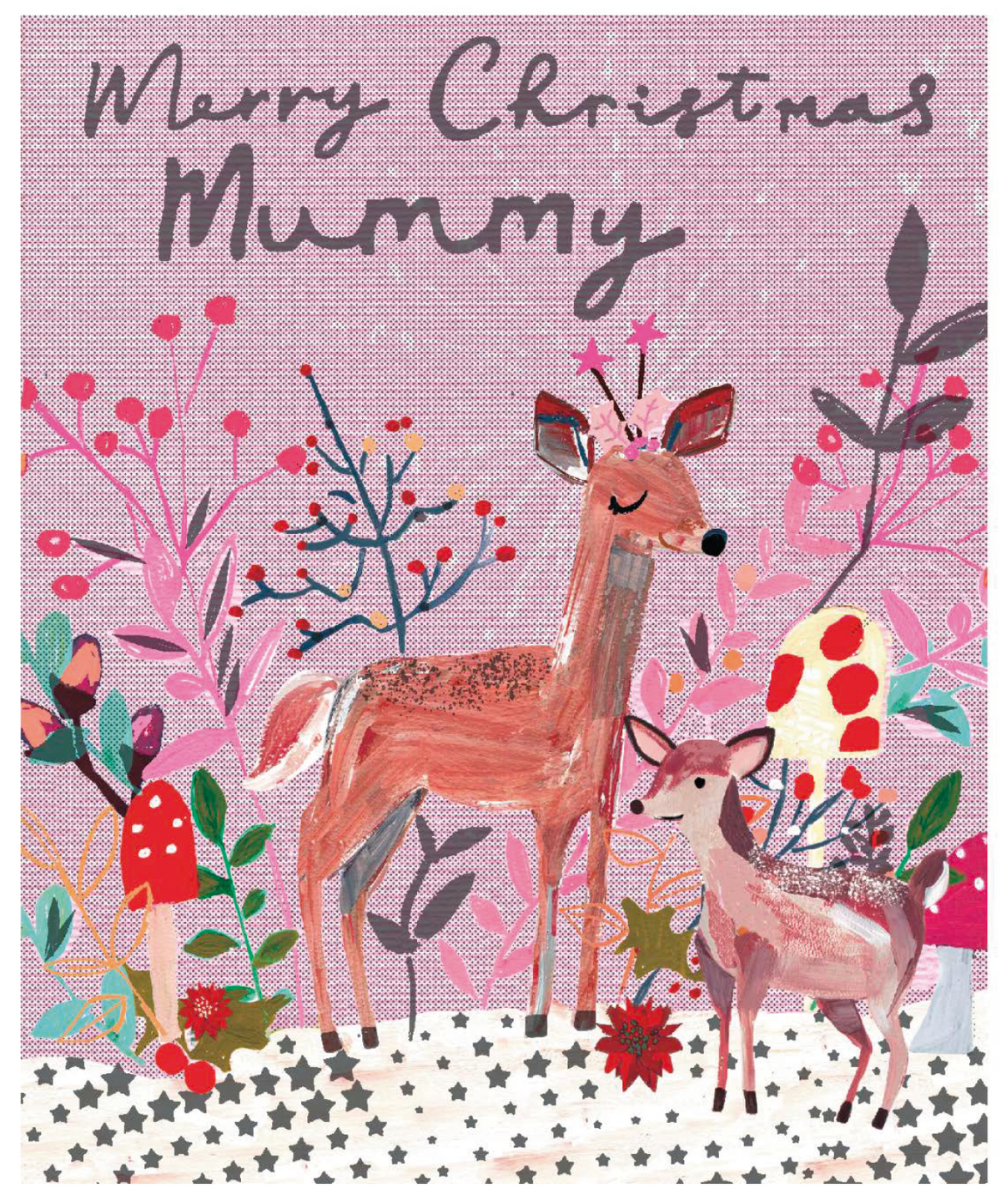 Pink Deer Merry Christmas Mummy