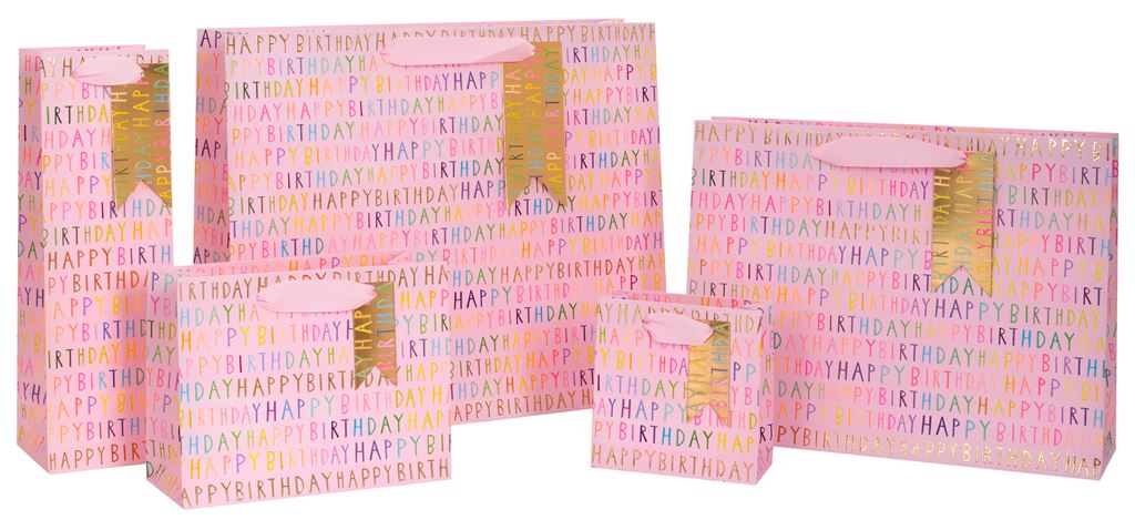 Gift Bag Small  Ps Happy Birthday Pink