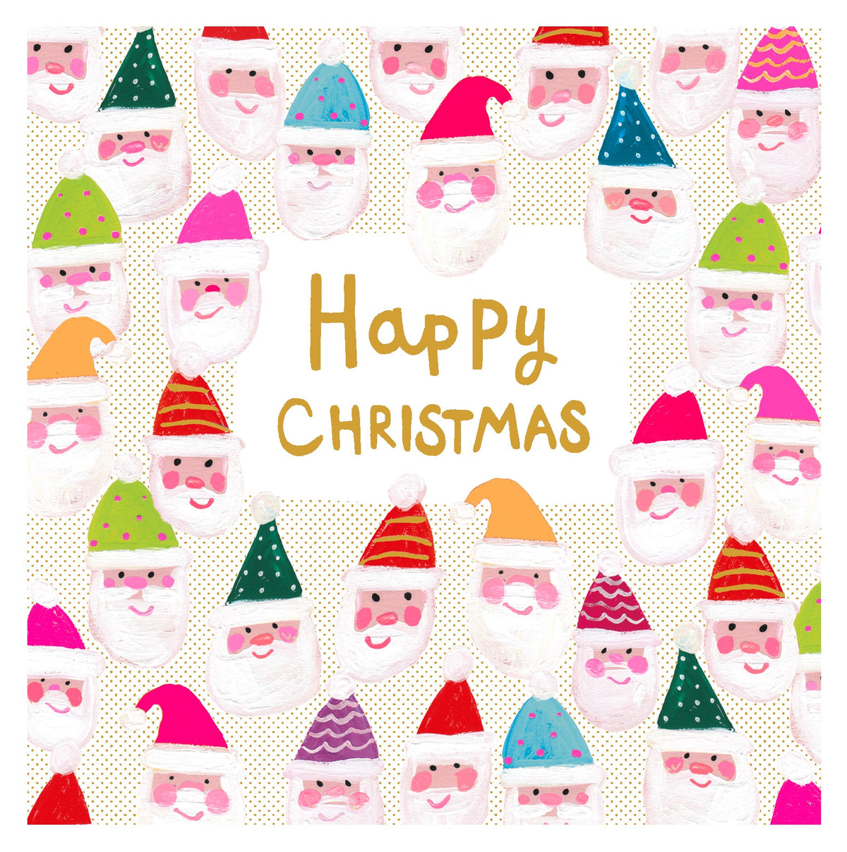 Santa’s With Colourful Hats Pattern