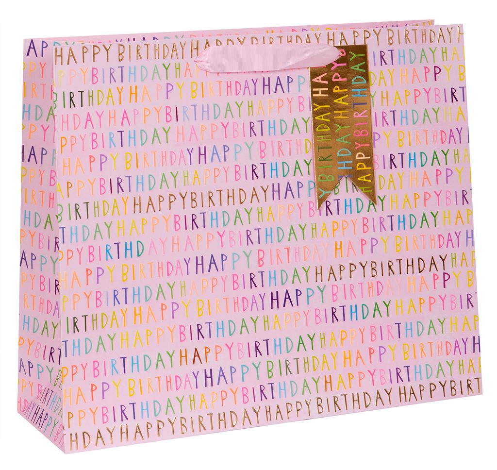Gift Bag Landscape Shopper Ps Birthday Pink