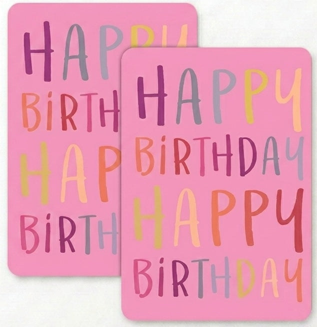 Happy Birthday Pink Gift Wrap  - 2 Sheet 2 Tag