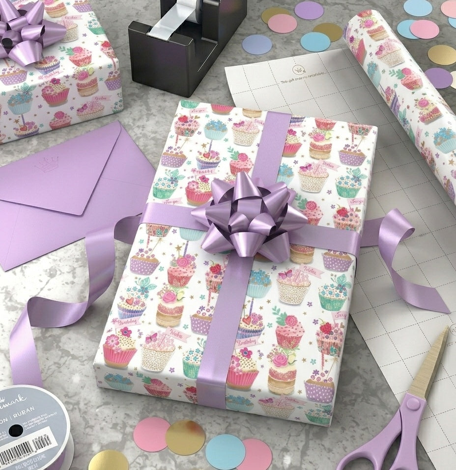 Cupcakes Gift Wrap- 2 Sheet 2 Tag
