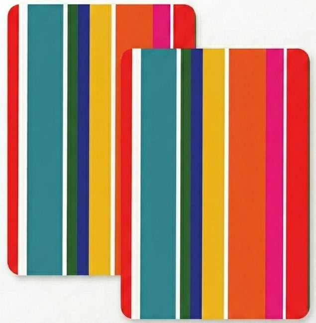 Stripes Multicolour Gift Wrap - 2 Sheet 2 Tag