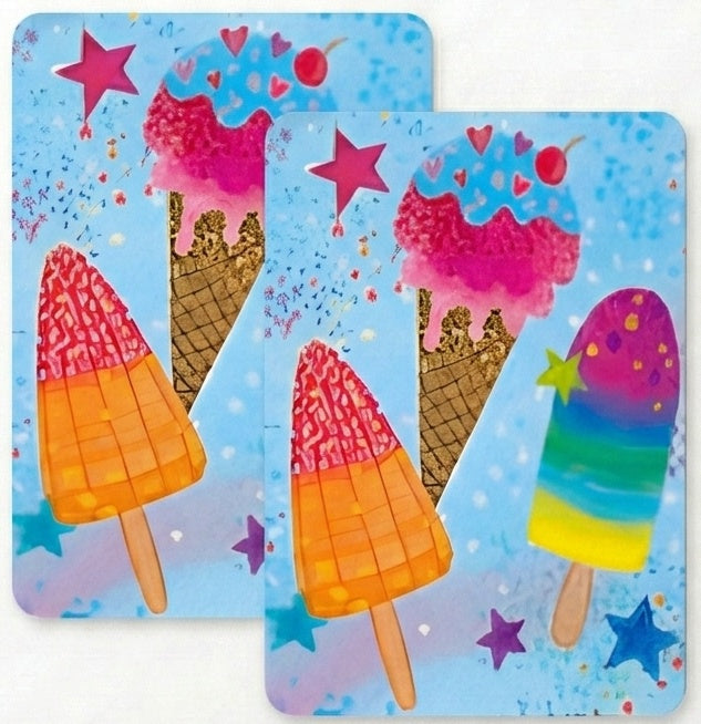 Ice cream Gift Wrap - 2 Sheet 2 Tag