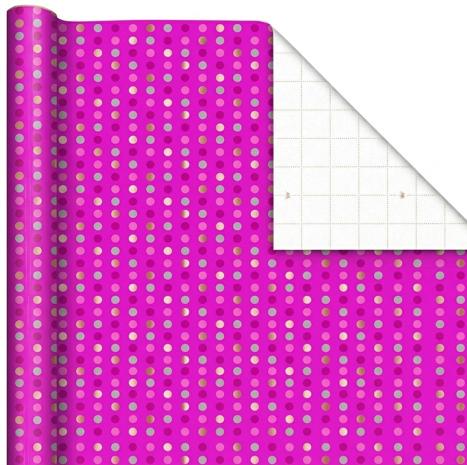 Pink Dots Gift Wrap - 2 Sheet 2 Tag