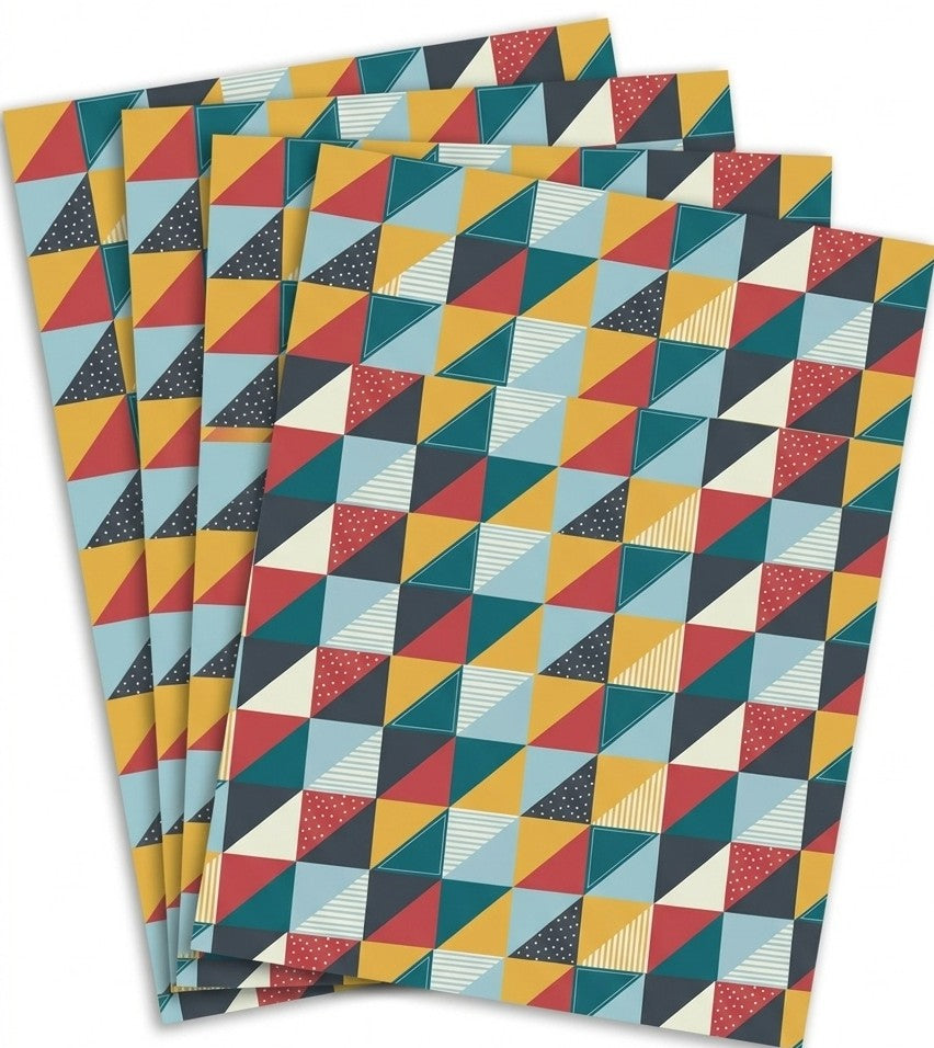Mosaic Brown design Gift Wrap - 2 Sheet 2 Tag