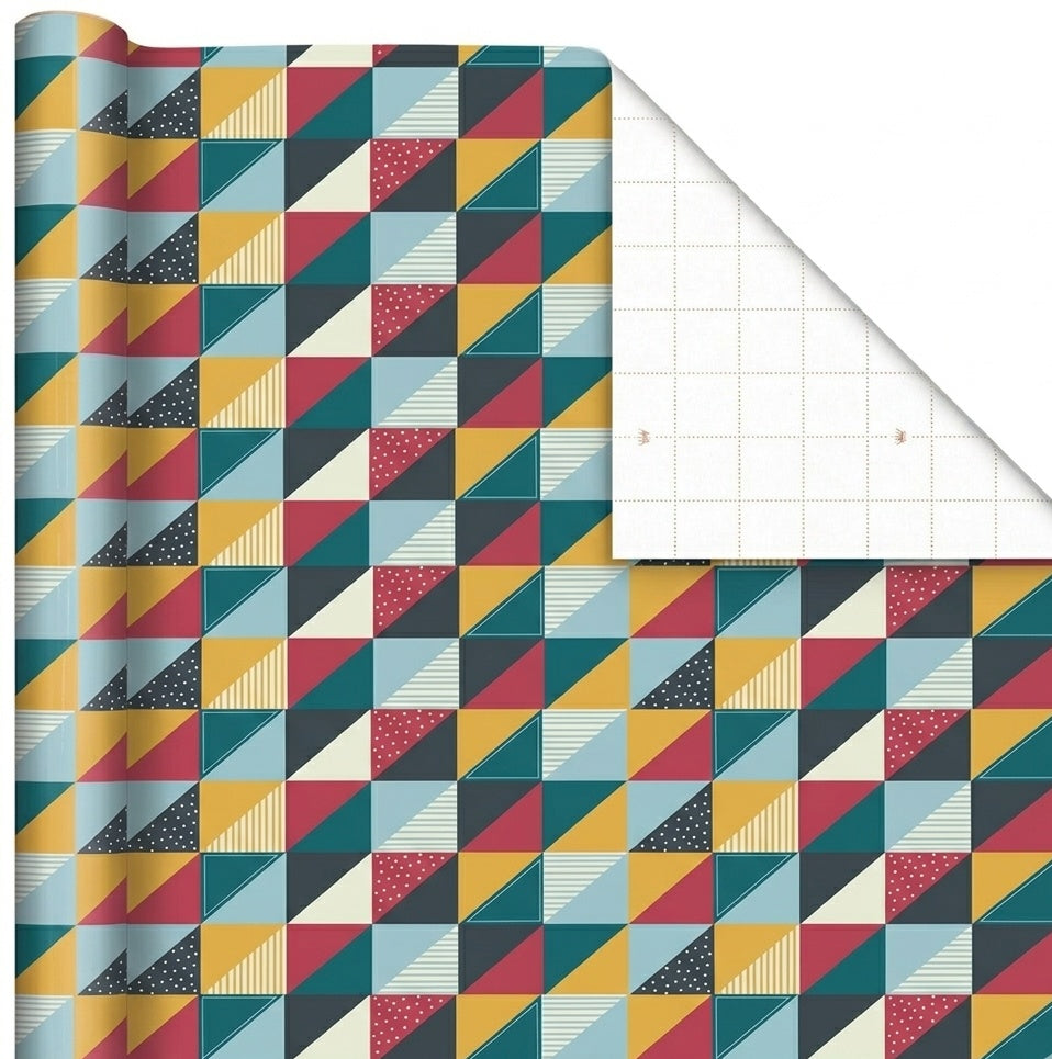 Mosaic Brown design Gift Wrap - 2 Sheet 2 Tag