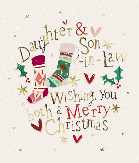 Daughter & Son-in-Law Stockings Christmas Card