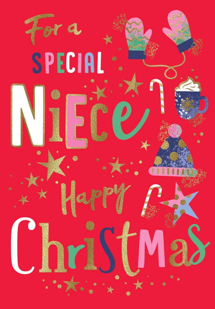 Niece Christmas Colourful Text
