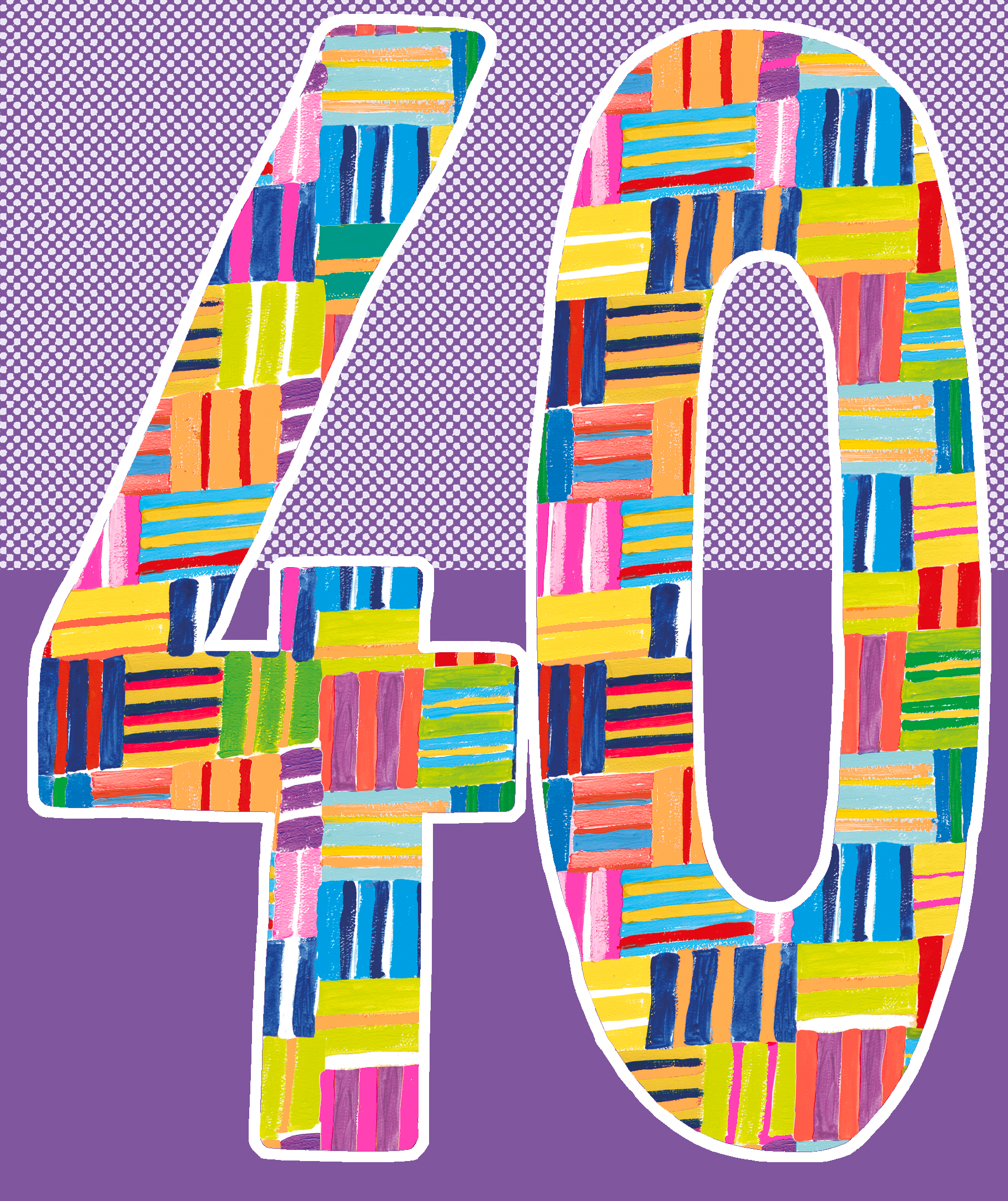 40th Birthday General Neon Modern