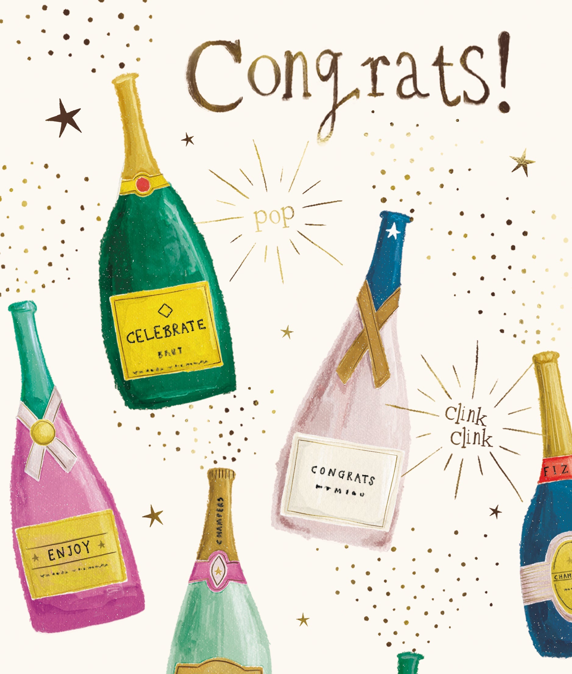 Painterly Champagne Bottles