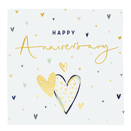 Happy Anniversary Card Little Gold Hearts
