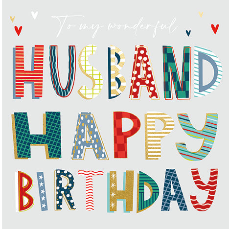 Husband Birthday Colourful Letters