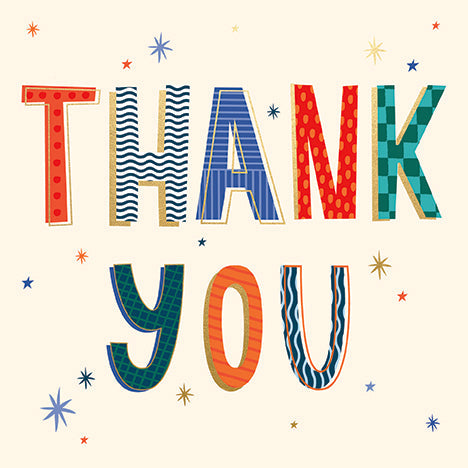 Thank You Modern Letters Card