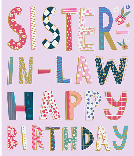 Sister-in-law Birthday Colourful Letters
